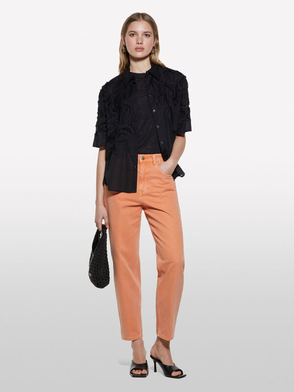 Jeans color Style 68 mom fit arancione - jeans mom fit e boyfriend da donna | Sisley