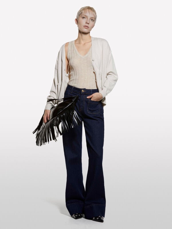 Cardigan tortora over fit Cardigan tortora over fit - cardigan da donna | Sisley