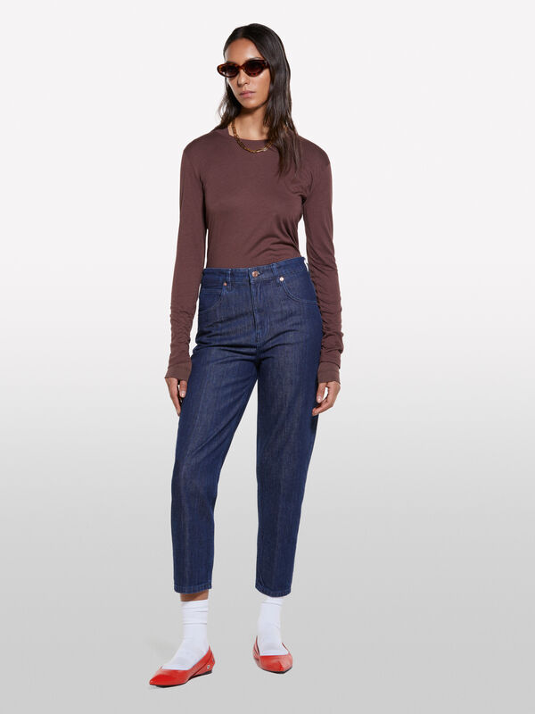 Jeans mom fit blu - jeans mom fit e boyfriend da donna | Sisley