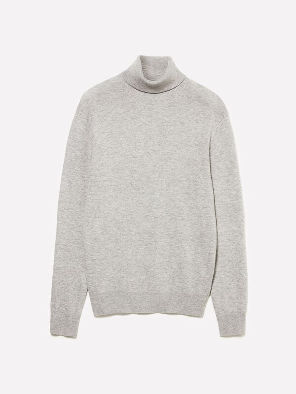 Maglia grigio regular fit con collo alto Maglia grigio regular fit con collo alto - maglie collo alto da uomo | Sisley