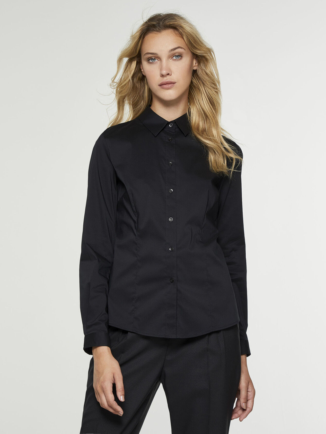 Camicia slim fit Nero Donna Sisley