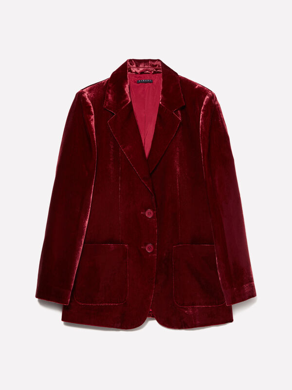 Blazer bordeaux in velluto - blazer da donna | Sisley