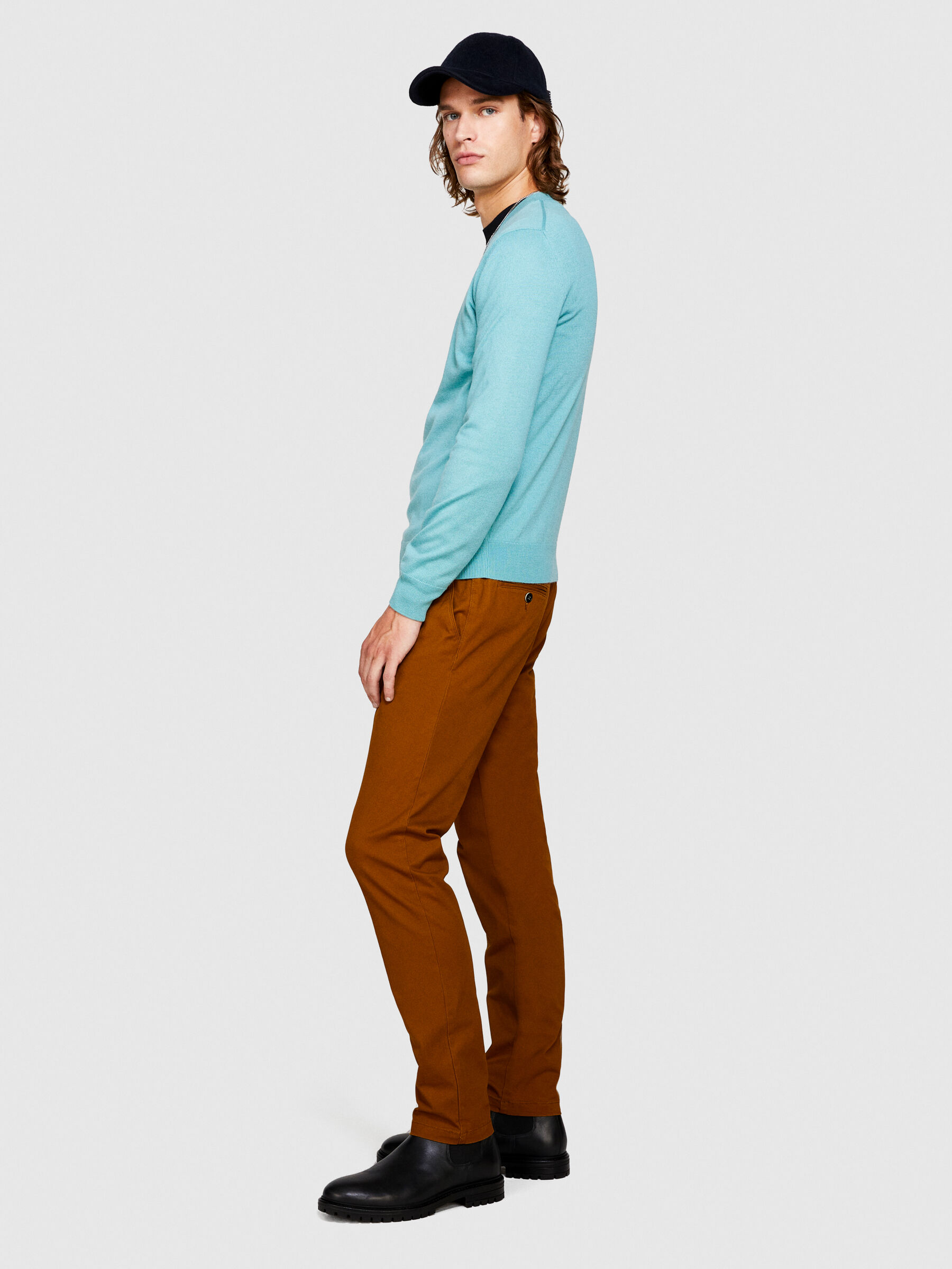 Pantaloni slim fit Cammello Uomo Sisley