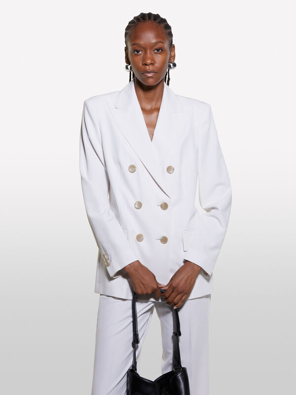 Blazer doppiopetto bianco panna - blazer da donna | Sisley