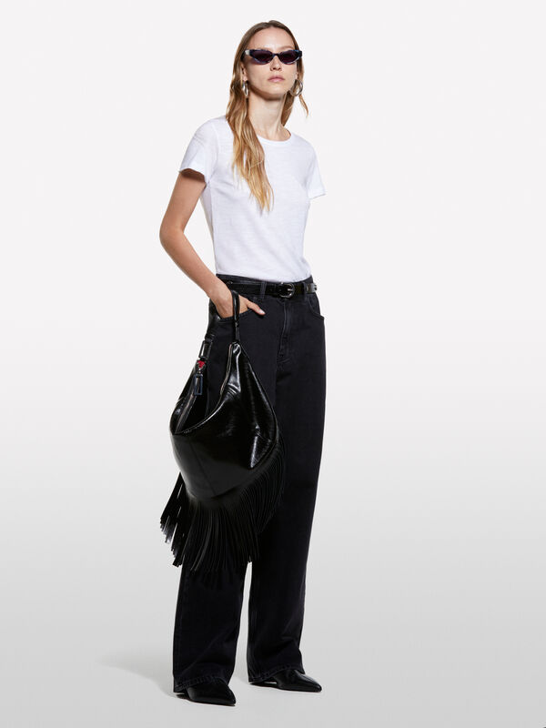 T-shirt girocollo bianca - t-shirt a manica corta da donna | Sisley