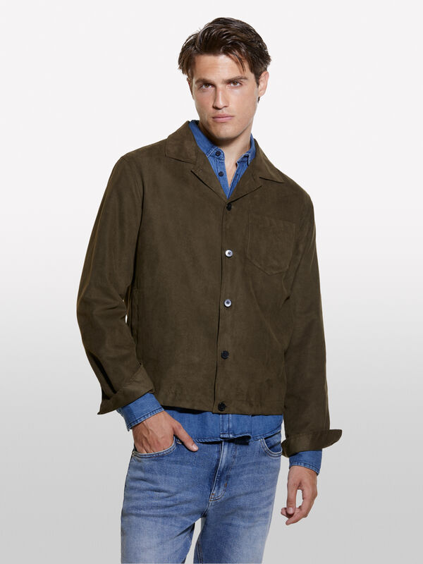 Giacca-Camicia verde scuro con taschino - giacche e giubbotti da uomo | Sisley