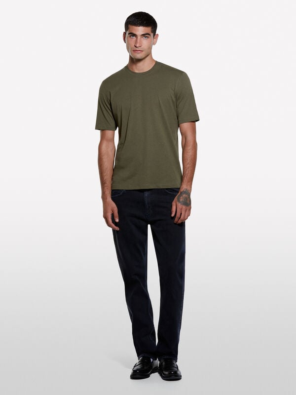 T-shirt a maniche corte regular fit verde oliva T-shirt a maniche corte regular fit verde oliva - t-shirt a manica corta da uomo | Sisley