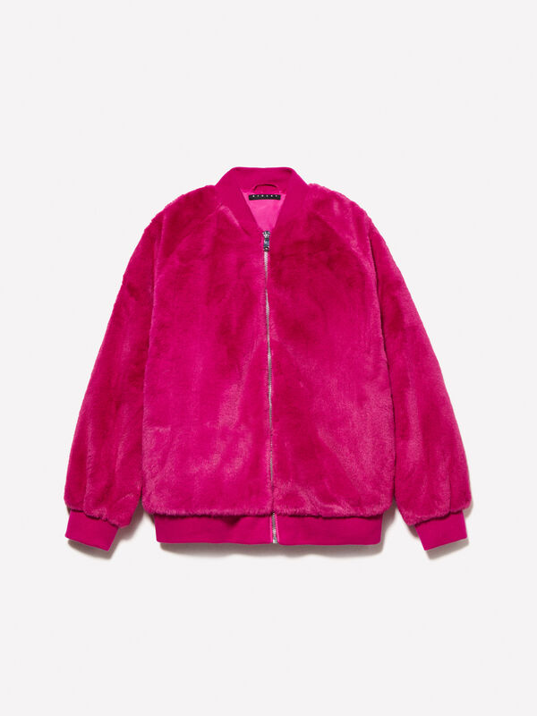 Bomber teddy con patch - capispalla da bambina | Sisley Young
