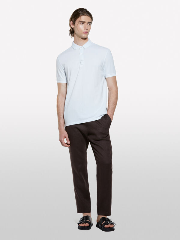Polo azzurro chiaro 100% cotone - polo da uomo | Sisley
