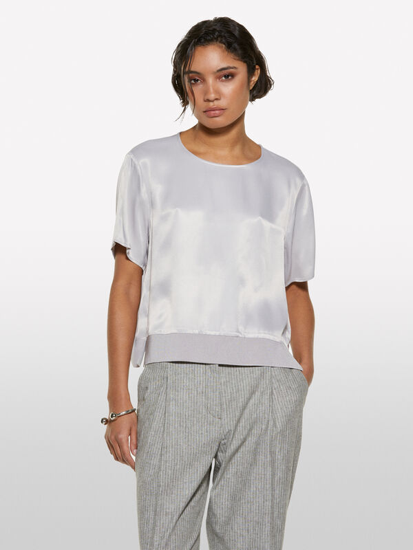 Blusa grigia in raso - bluse da donna | Sisley
