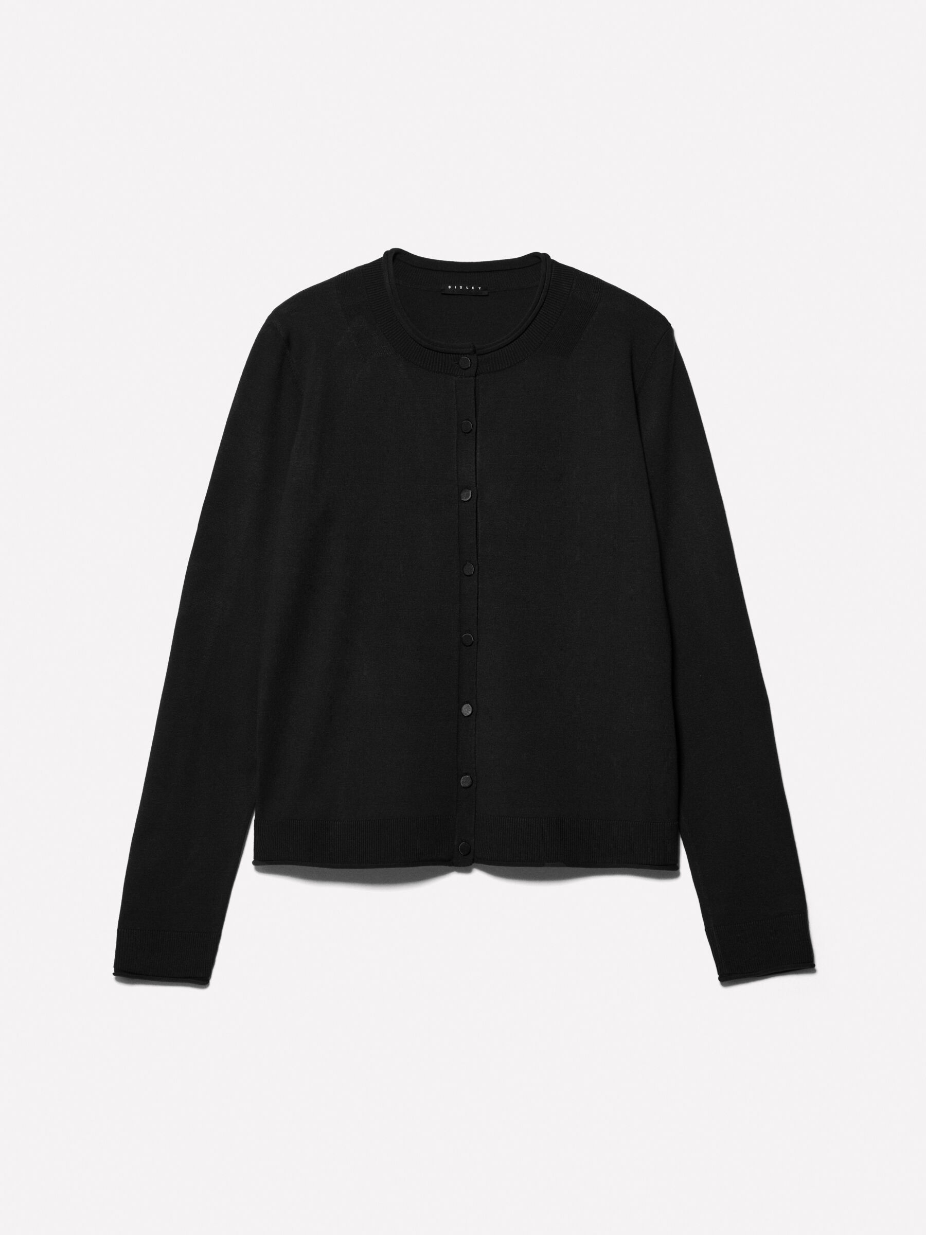 Cardigan regular fit nero, Nero - Sisley
