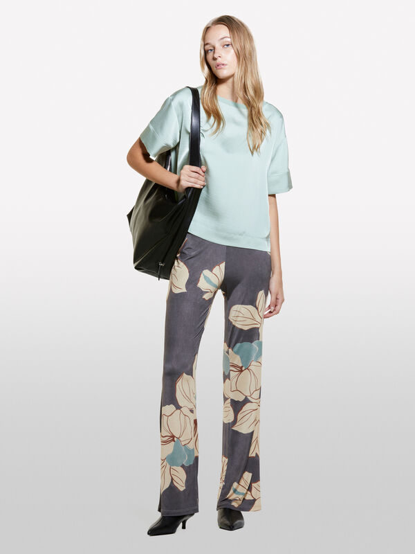 Pantaloni stampati multicolore - pantaloni a vita alta da donna | Sisley