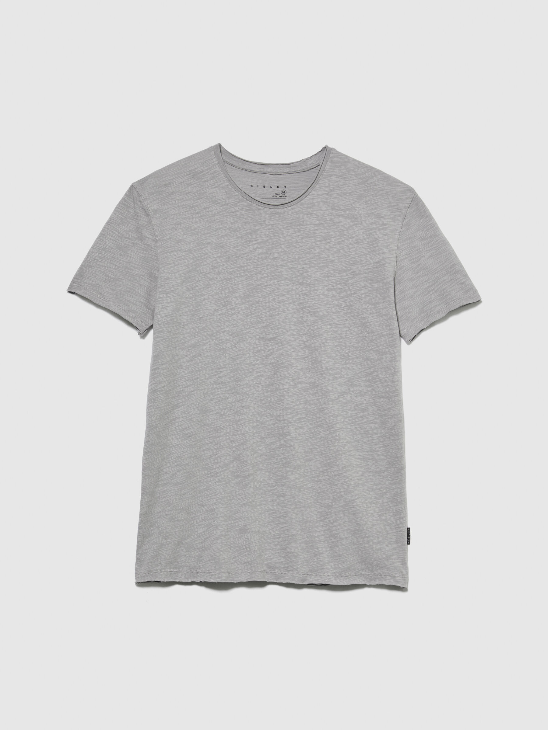 T shirt slim fit Grigio Chiaro Uomo Sisley