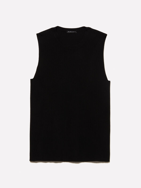Top in maglia nero - top da donna | Sisley