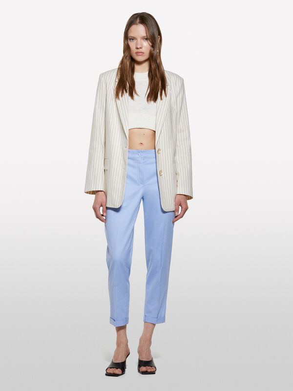 Pantaloni azzurri a sigaretta - pantaloni skinny da donna | Sisley