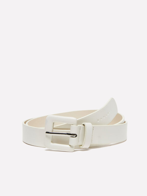 Cintura bianca con fibbia lucida - cinture da donna | Sisley