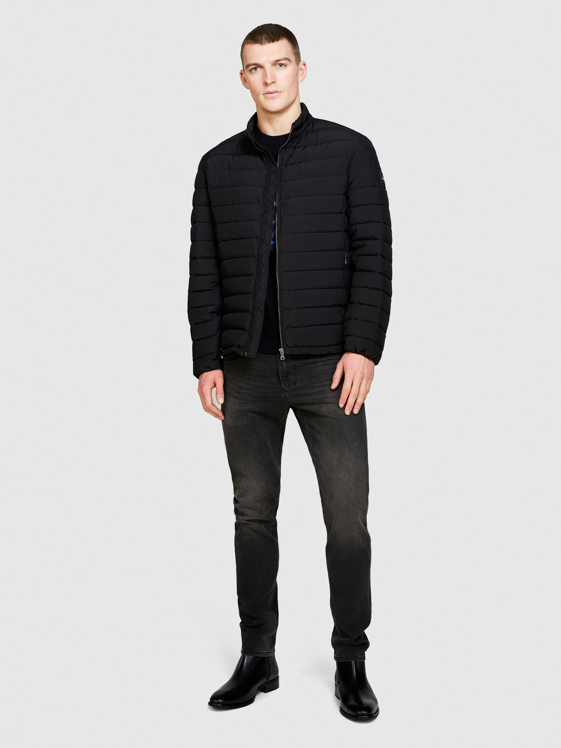 Giubbotto imbottito slim fit Nero Uomo Sisley