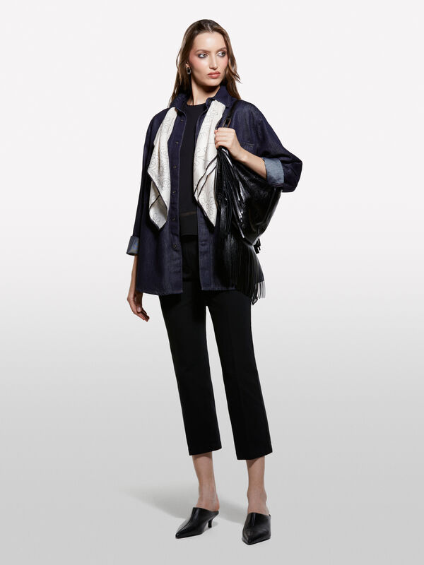 Camicia in denim blu scuro Camicia in denim blu scuro - camicie da donna | Sisley