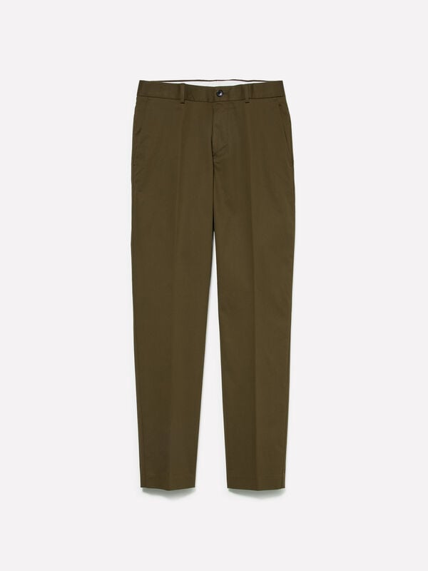 Pantaloni slim comfort fit verde oliva Pantaloni slim comfort fit verde oliva - pantaloni slim da uomo | Sisley