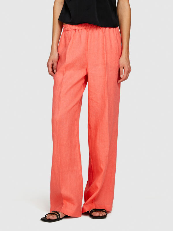 Pantaloni flare fit 100% lino - pantaloni flare da donna | Sisley