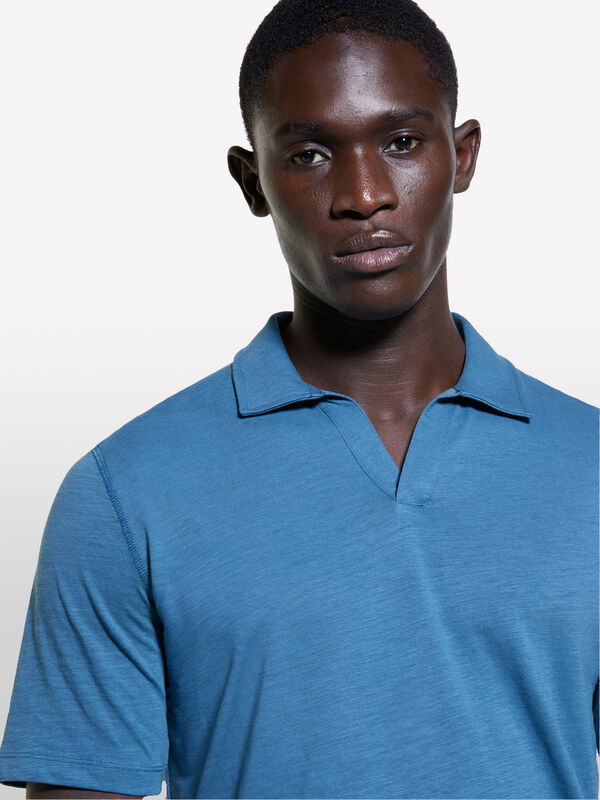 Polo blu 100% cotone - polo da uomo | Sisley