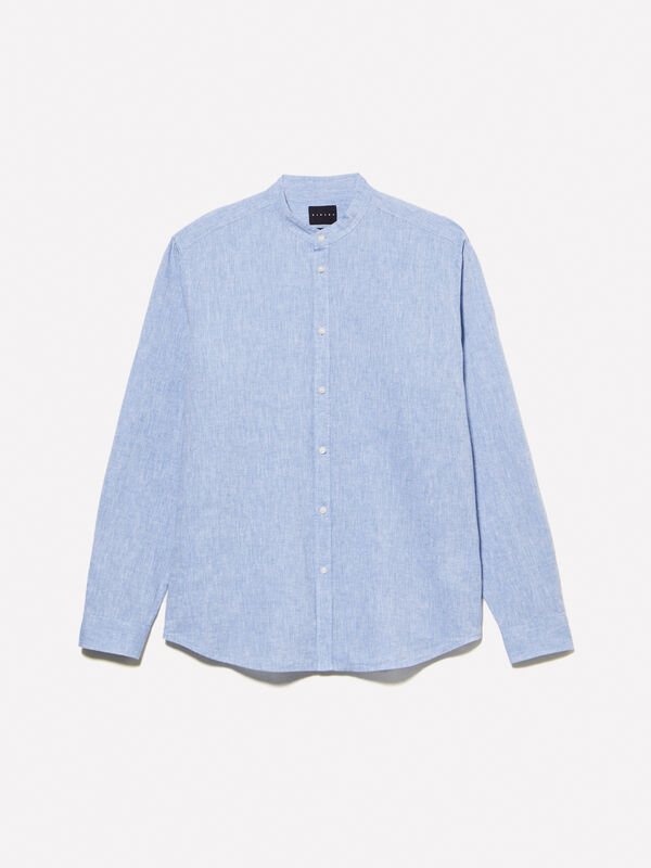 Camicia alla coreana azzurra Camicia alla coreana azzurra - camicie regular da uomo | Sisley