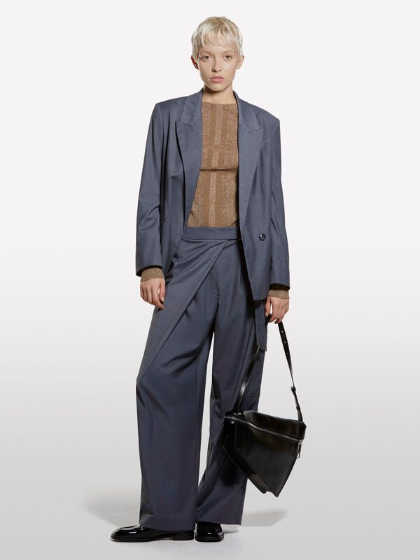 Maglia beige con lurex - maglie girocollo da donna | Sisley