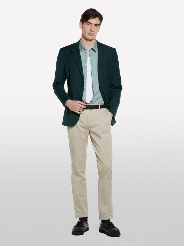 Camicia slim fit stampata verde - camicie slim fit da uomo | Sisley