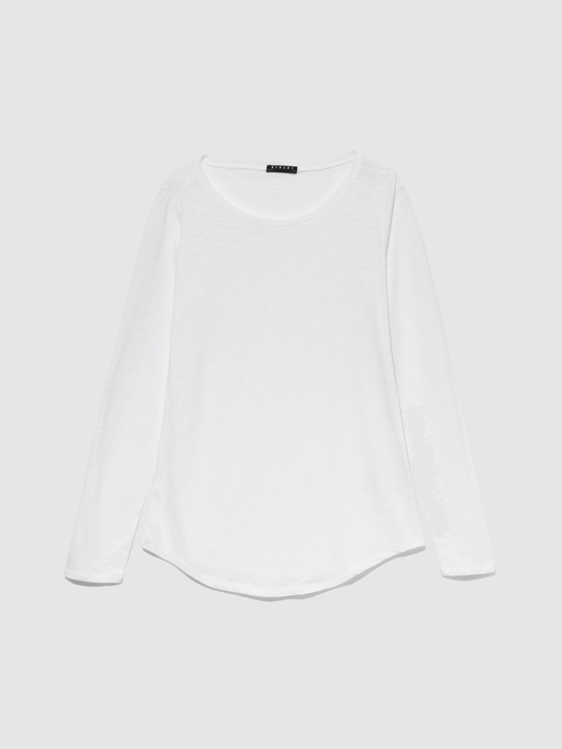 T shirt a maniche lunghe Bianco Donna Sisley