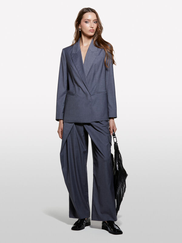 Blazer grigio con cinturina - blazer da donna | Sisley