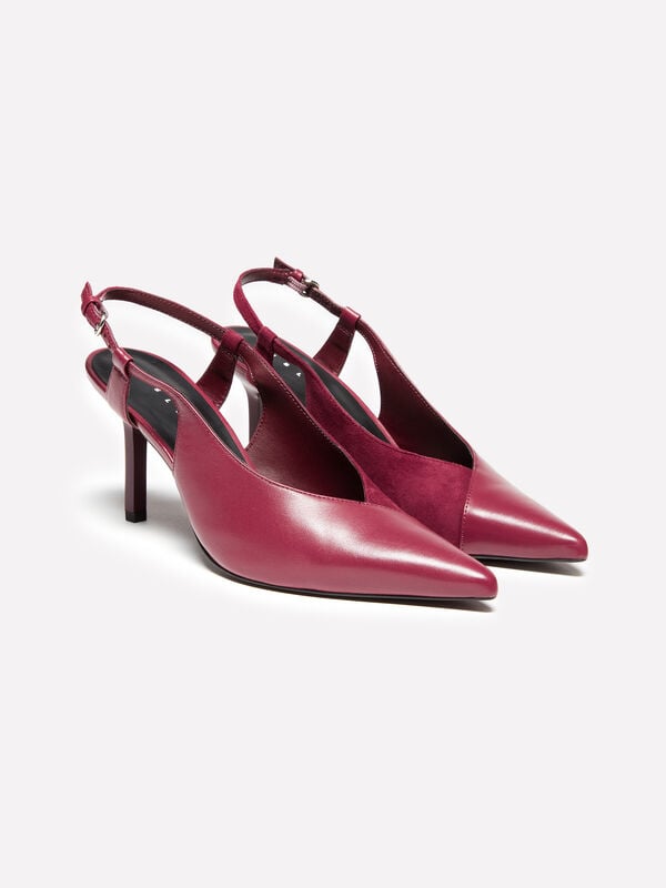 Slingback bordeaux in 100% pelle - scarpe con tacco donna | Sisley