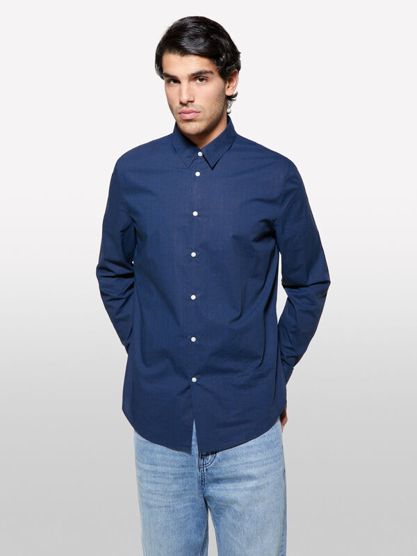 Camicia slim fit stampata blu - camicie slim fit da uomo | Sisley