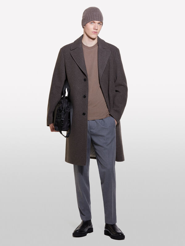 T-shirt marrone 100% cotone bio con stampa - t-shirt a manica corta da uomo | Sisley