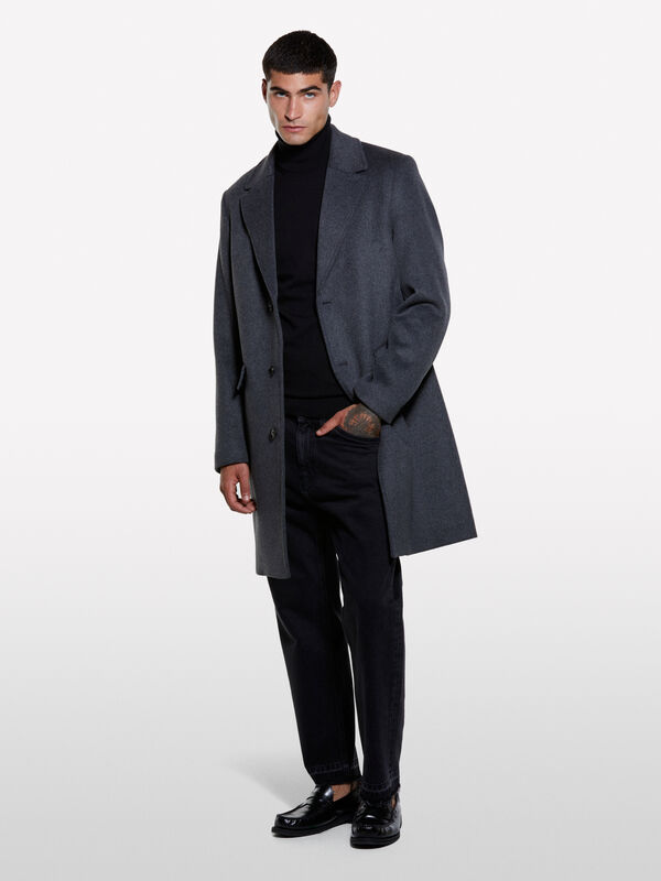 Maglia nera con collo alto - maglie collo alto da uomo | Sisley