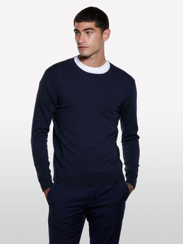 Maglia girocollo blu scuro - maglie girocollo da uomo | Sisley