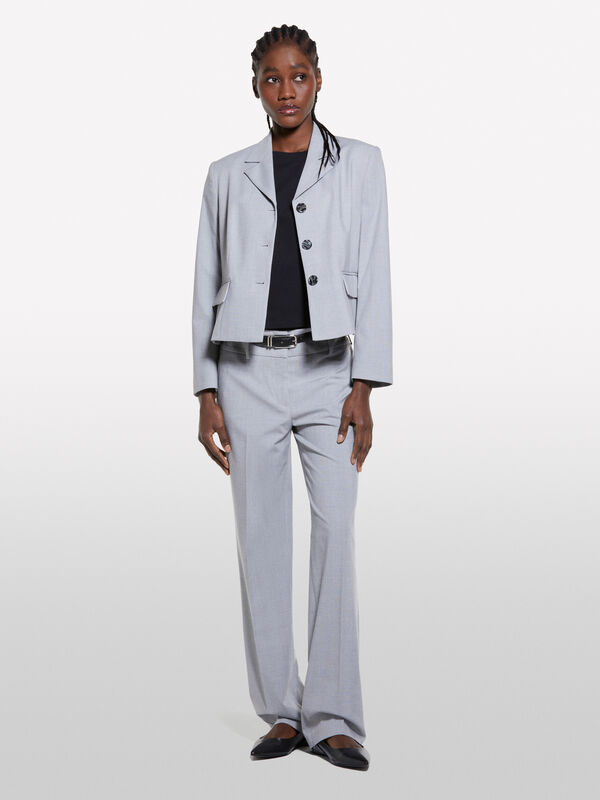 Pantaloni tinto filo grigio chiaro - pantaloni regular da donna | Sisley