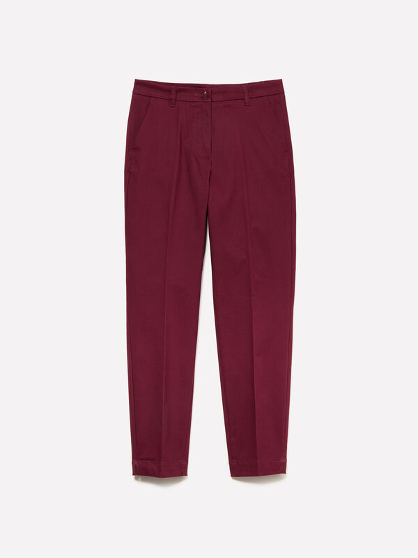 Chino slim fit bordeaux - pantaloni slim-fit da donna | Sisley