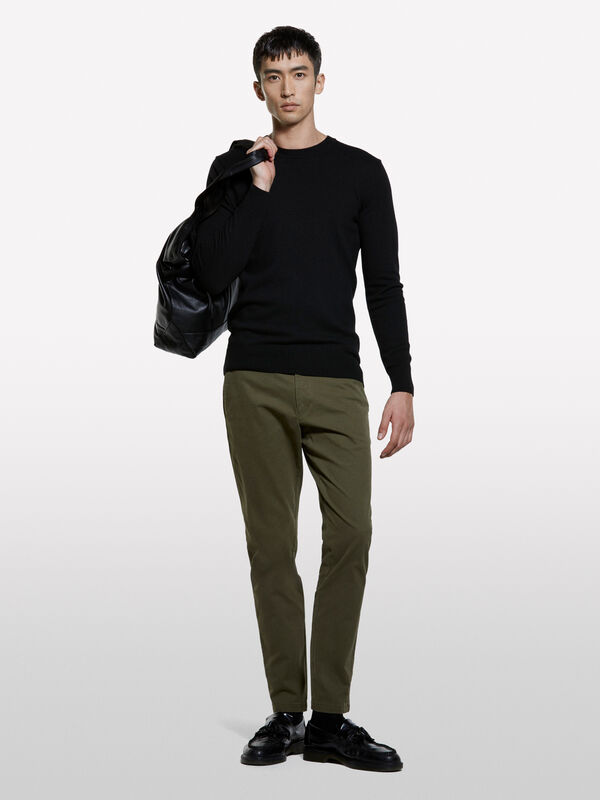 Pantaloni chino verde oliva - pantaloni chino da uomo | Sisley