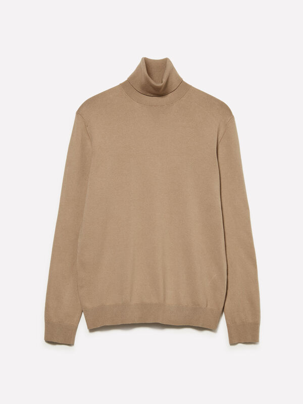 Maglia tortora con collo alto - maglie collo alto da uomo | Sisley