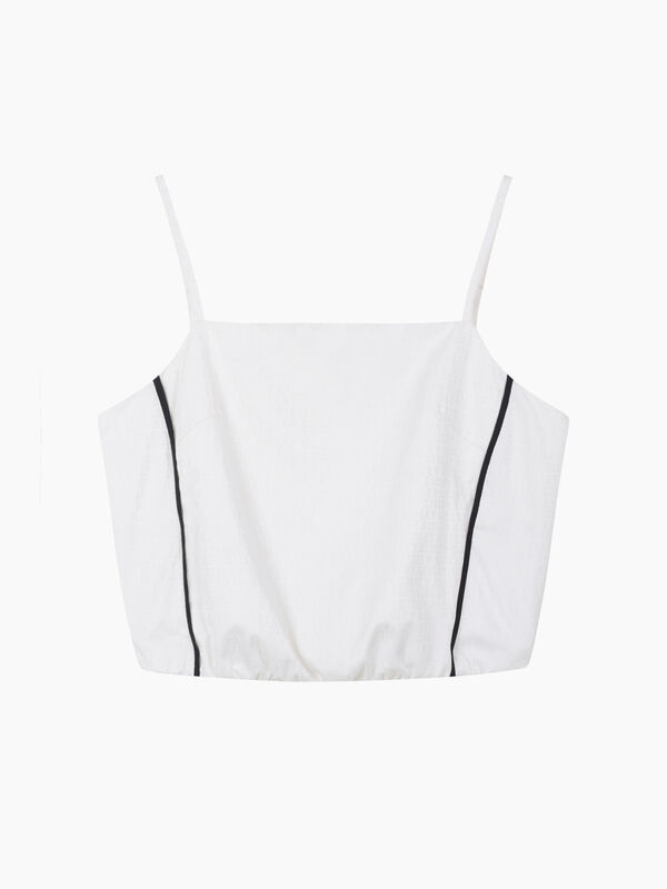 Bustier bianco con motivo jacquard - sisley k top | Sisley K