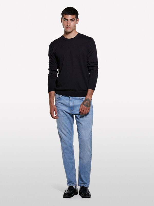 Maglia girocollo nera Maglia girocollo nera - maglie girocollo da uomo | Sisley