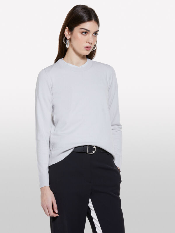 Maglia girocollo grigio chiaro - maglie girocollo da donna | Sisley