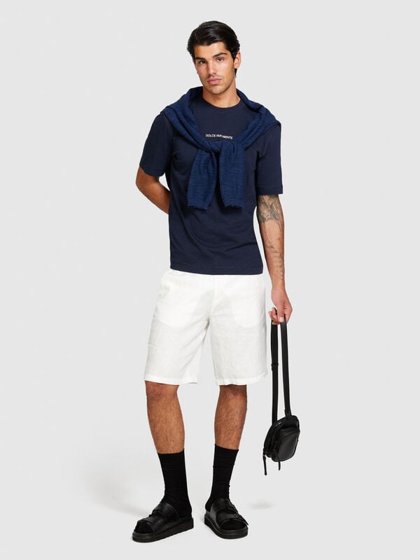Bermuda 100% lino - pantaloni shorts da uomo | Sisley