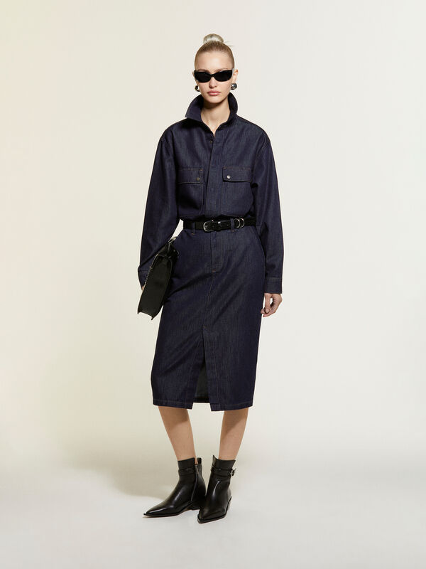 Camicia in denim blu scuro - camicie da donna | Sisley