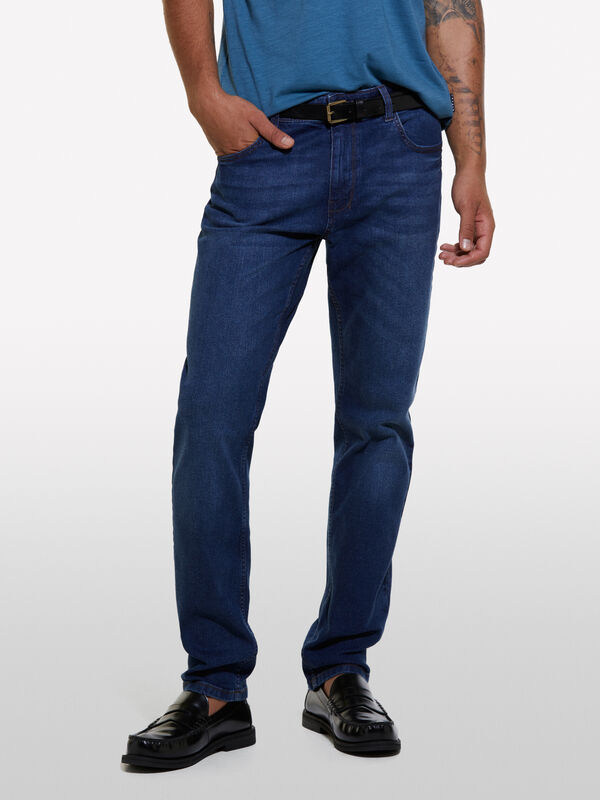 Jeans Boston slim fit blu scuro effetto vintage - jeans slim fit da uomo | Sisley