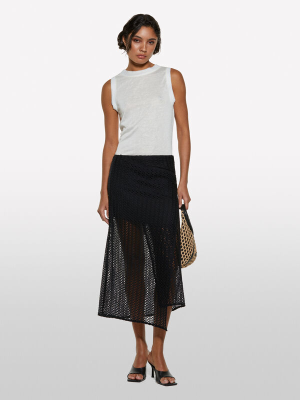 Canotta bianca regular fit - top da donna | Sisley