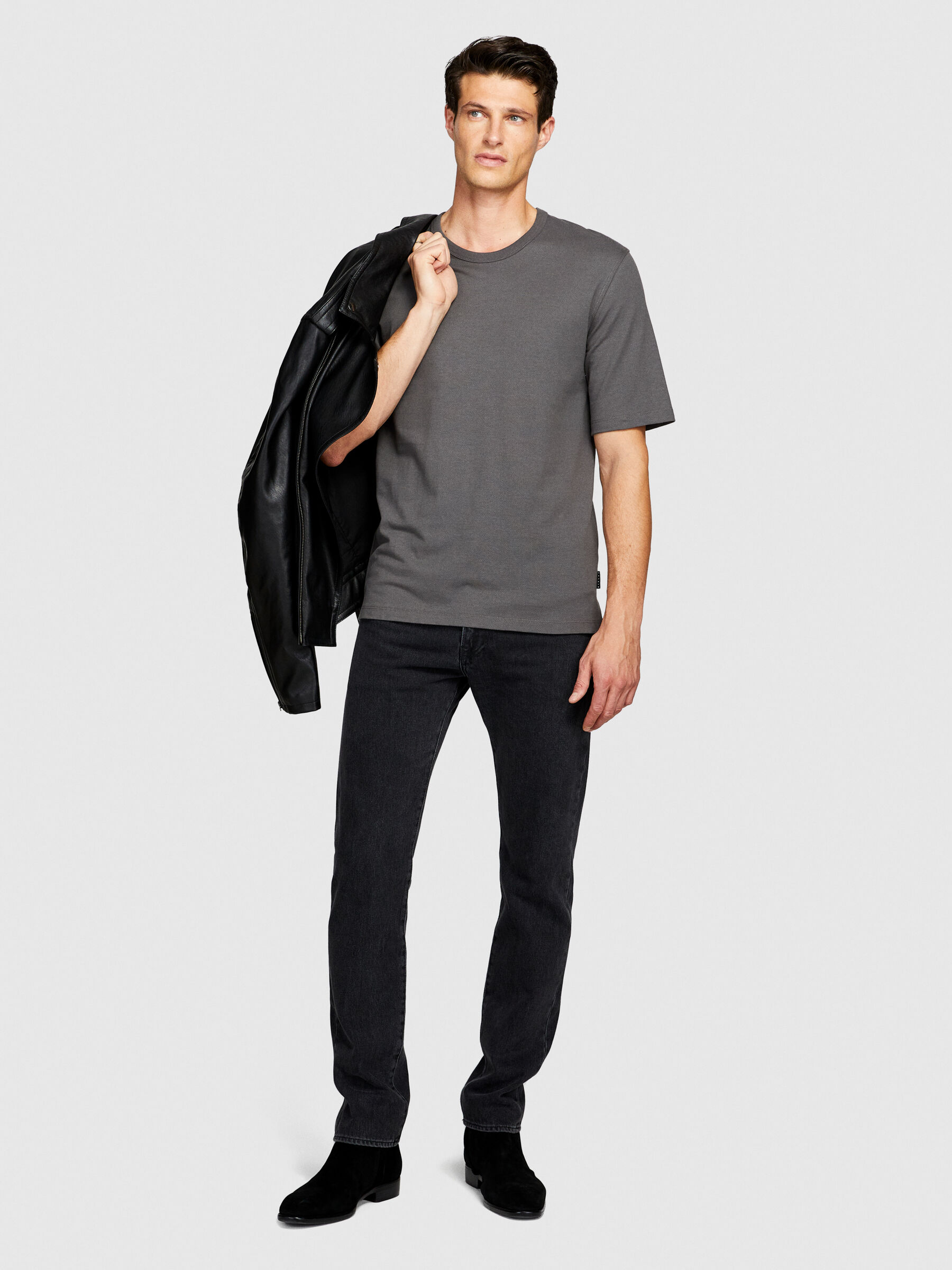 T shirt girocollo Grigio Scuro Uomo Sisley