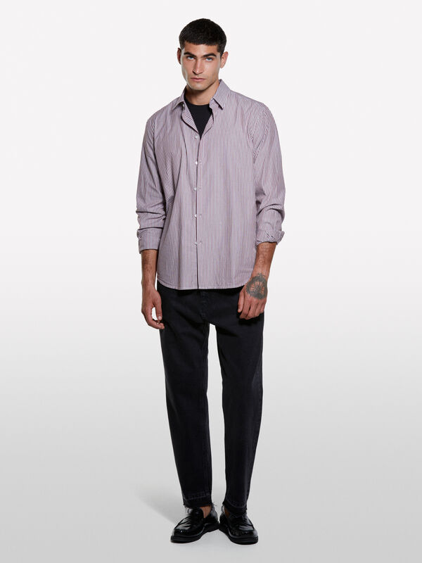 Camicia rosa tinto filo - camicie regular da uomo | Sisley
