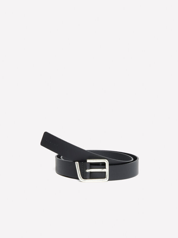 Cintura nera con fibbia asimmetrica - cinture da donna | Sisley