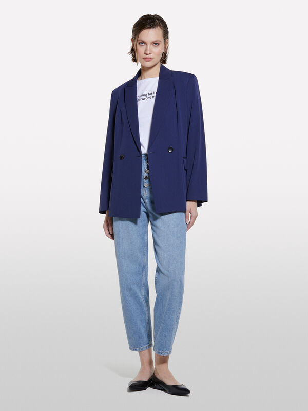 T-shirt bianca con stampa lettering - t-shirt a manica corta da donna | Sisley